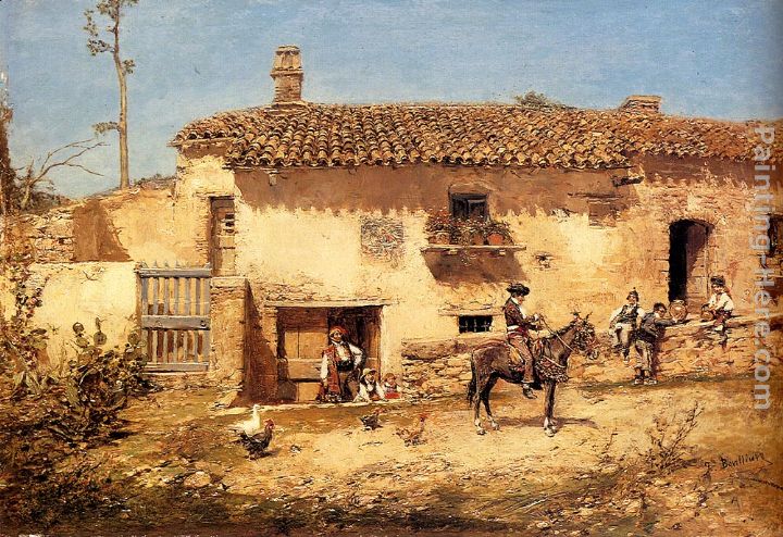 A Spanish Farm painting - Jose Benlliure y Gil A Spanish Farm art painting
